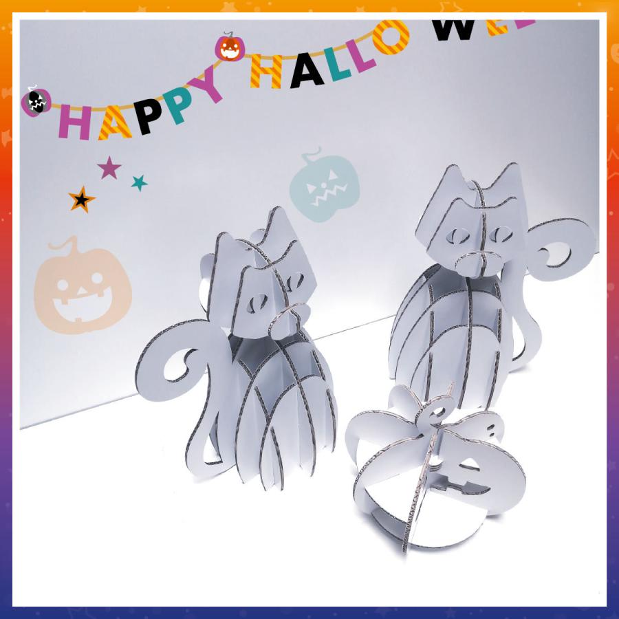 fk-027 ハロウィン オブジェ ジャック・オー・ランタン&猫<立体オブジェ>